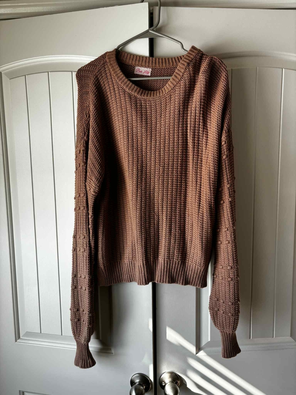 Women’s Pink Knit Crewneck Sweater